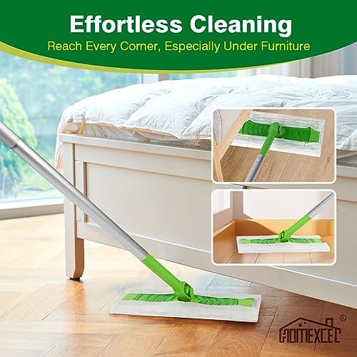 HOMEXCEL Dry Sweeping Cloths Pads 64 Count - Swiffer Compatible - 8x104 - One-Time Use