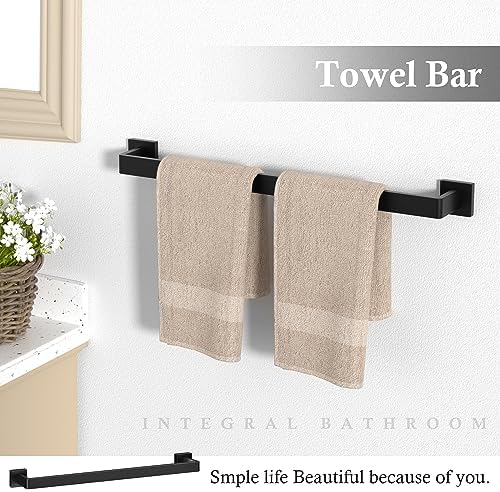 10-Piece Stainless Steel Bathroom Accessories Set Black Towel Bars More