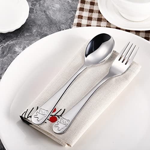Cunhill 12-Piece Stainless Steel Kids Flatware Set for Toddlers