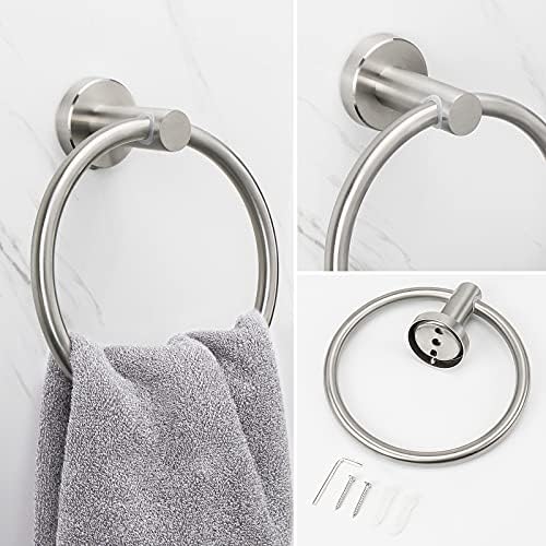 NearMoon 304 Rust-Resistant Bath Towel Ring Brushed Nickel