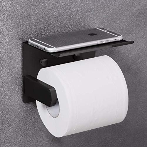 VAEHOLD Stainless Steel Toilet Paper Holder with Phone Shelf