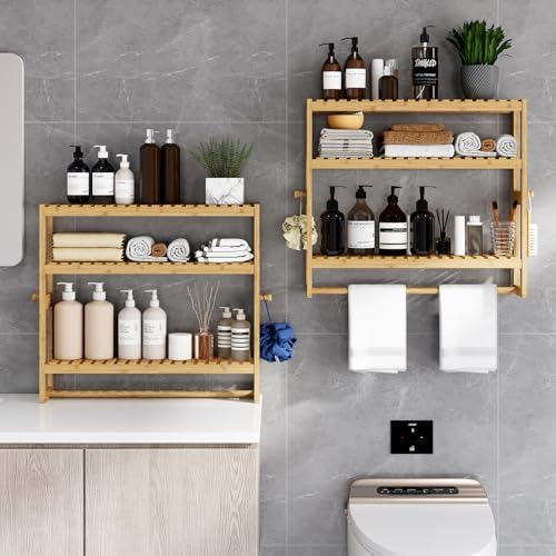 Adjustable Bamboo Storage Organizer for Bathrooms