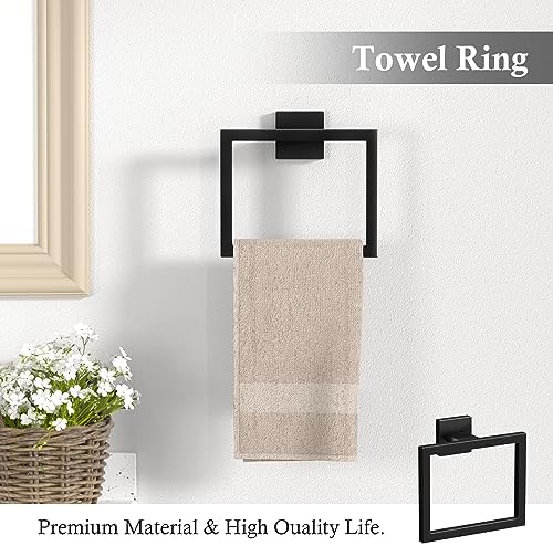 10-Piece Stainless Steel Bathroom Accessories Set Black Towel Bars More
