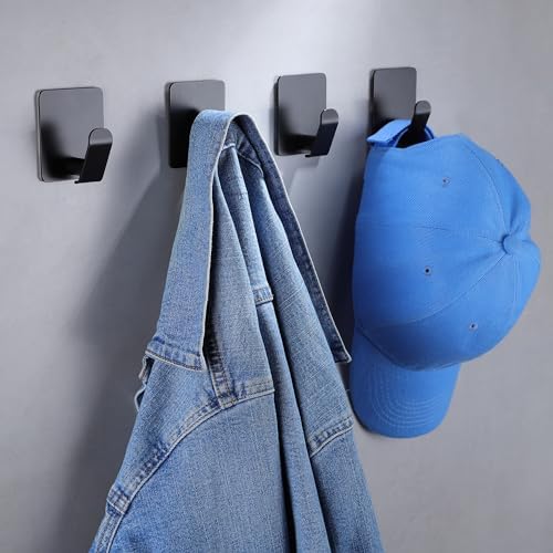Taozun Rust- Oil-Proof 4-Piece Towel Robe Hooks Stainless Steel Adhesives