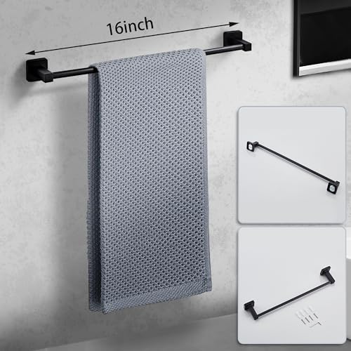 Matte Black Towel Bar Set