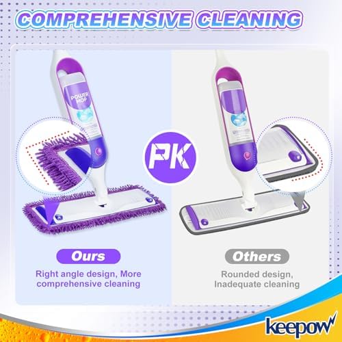 Keppower Reusable Mop Pad Microfiber Refill for Swiffer PowerMop