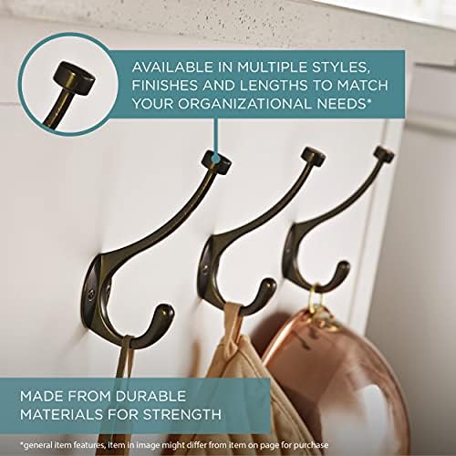 5-Pack Doubled Wall Hooks for Coats Bags and more