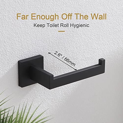 Sturdy Black Toilet Paper Holder Stainless Steel