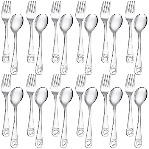 Cunhill 12-Piece Stainless Steel Kids Flatware Set for Toddlers