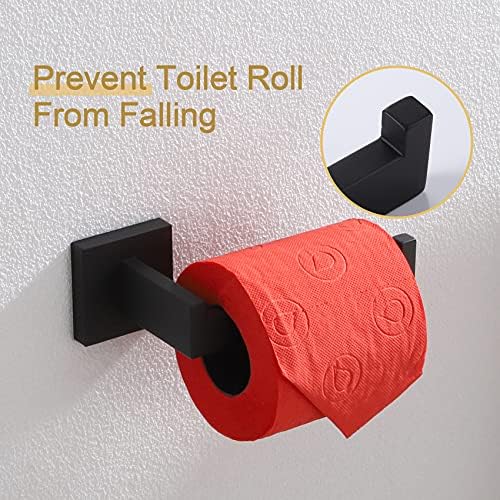 Sturdy Black Toilet Paper Holder Stainless Steel