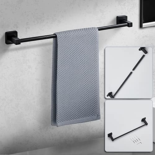 Adjustable Matte Black Bathroom Hardware Set 4 Pieces