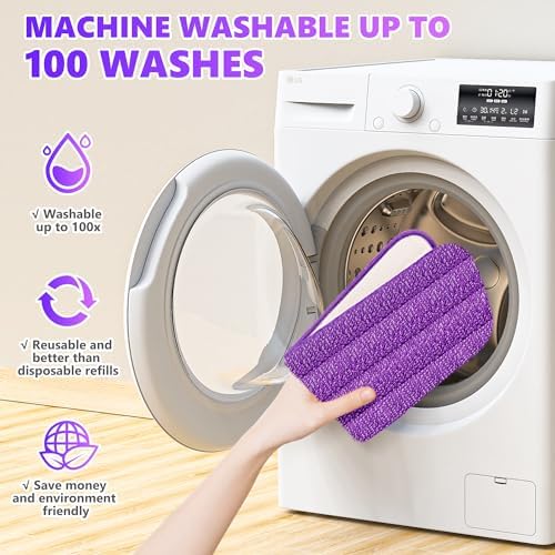 ILAVCOOL 6-Pack Reusable Mop Pads Compatible with Swiffer PowerMop