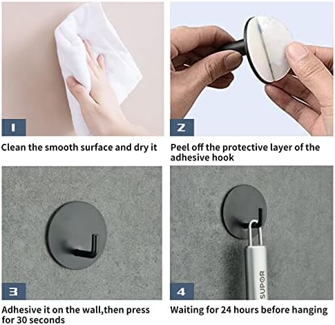 Arcesatisfied Heavy-Duty Adhesive Stick-On Wall Bathroom Hooks