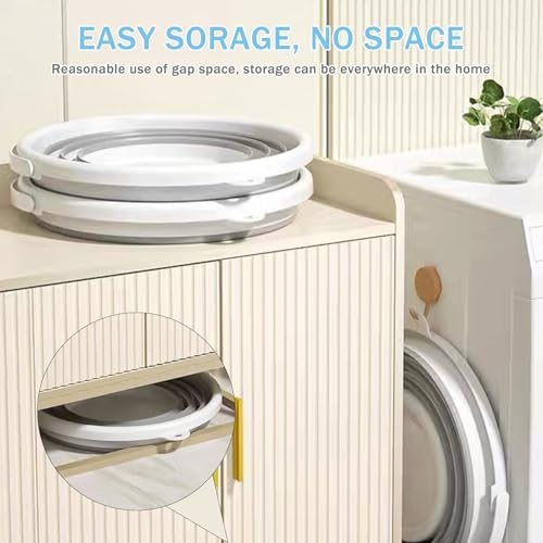 Sokinclr Expandable 2-Piece Bucket Set Large Capacity Collapse-Ready Durable Multi-Use