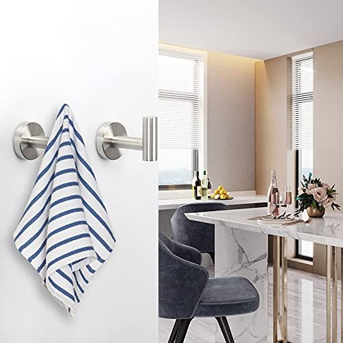 NearMoon Bath Towel Hooks - 4 Pack Brushed Nickel