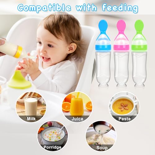 WAJIAYON Baby Food Feeder 4 Pack Silicone Spoon Set