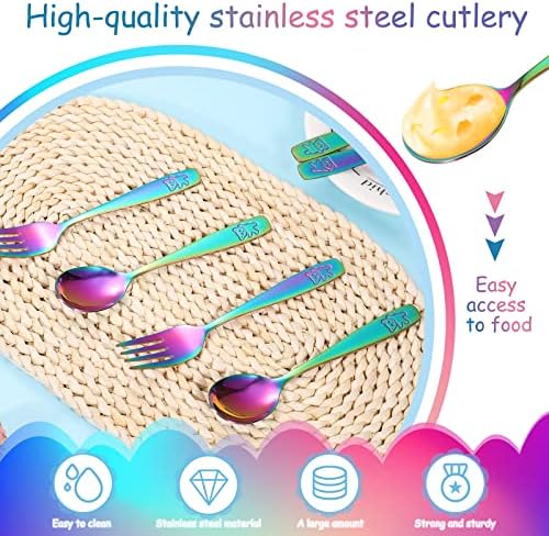 Pimoys Rainbow Stainless Steel Toddler Cutlery Set