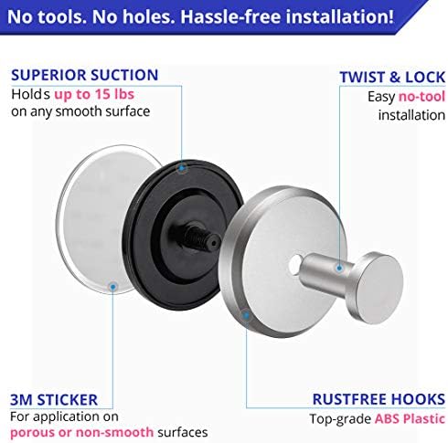 Suction Cup Hook Set Perfect for Showers Kitchens and More
