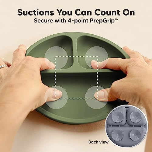 KeaBabies 4-Pack Silicone Baby Spoons Forks Suction Plates