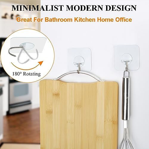 FOTYRIGHeavy Duty Adhesive Wall Hooks for Bathroom Kitchen