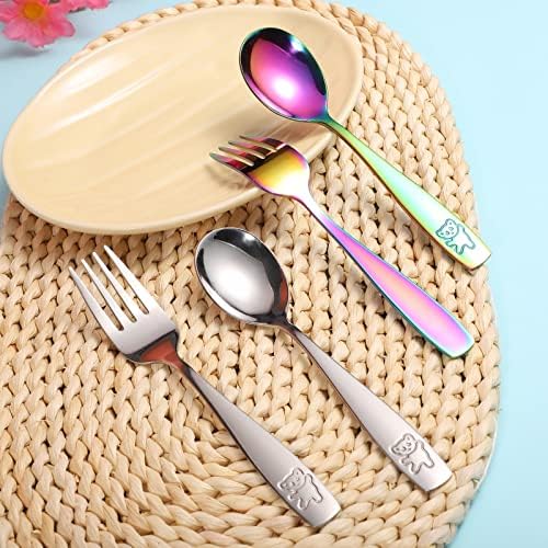 Pimoys Rainbow Stainless Steel Toddler Cutlery Set