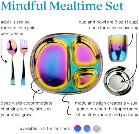 Ahimsa Kids Toddler Plate and Bowl Set Safe Fun for Meals