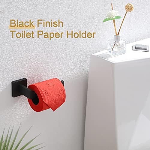Sturdy Black Toilet Paper Holder Stainless Steel