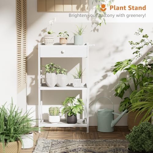 MEUISBathroom Standing Shelf for White Bauism Farmhouse Style Storage Solution