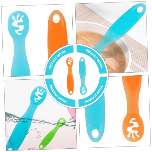 2-Piece Soft silicone learning spoons for toddlers