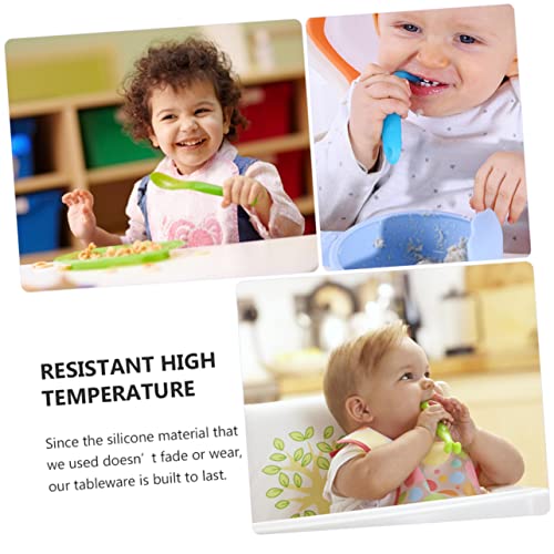 2-Piece Soft silicone learning spoons for toddlers