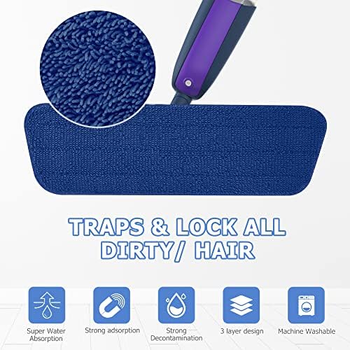 MEXERRIS Reusable Microfiber Spray Mop for Wood Floors