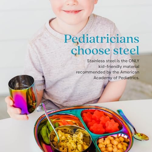 Ahimsa Kids Toddler Plate and Bowl Set Safe Fun for Meals