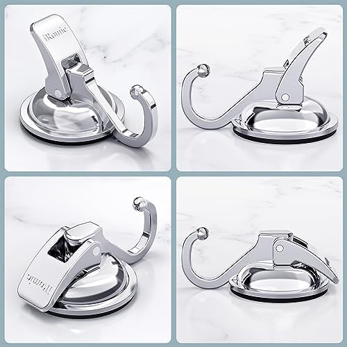 Heavy-Duty Suction Cup Hooks for Bathroom Kitchen iRomic 2-Pack