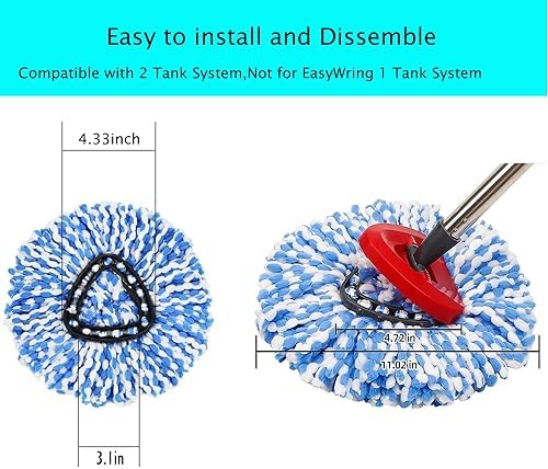 Ocedar RinseClean 2 Tank Spin Mop Microfiber Mop Heads