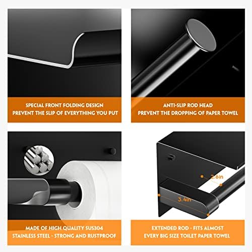 Black Toilet Paper Holder Wall-Mounted