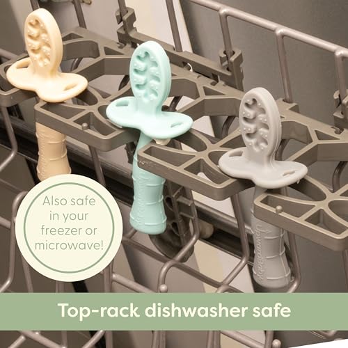 UpwardBaby 3-Pack Silicone Baby Feeding Spoons with Anti-Choke Barrier