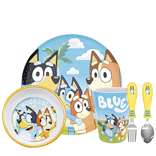 Zak Designs Bluey 5-Piece Dinnerware Set for Kids - Endless Fun Convenience