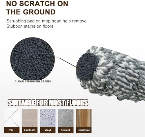 Kickleen Self-Wringing Mop with 525-Inch Handle