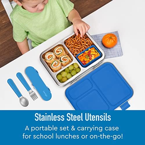 BentGo reversible stainless steel utensil set for kids - compact dishwasher safe