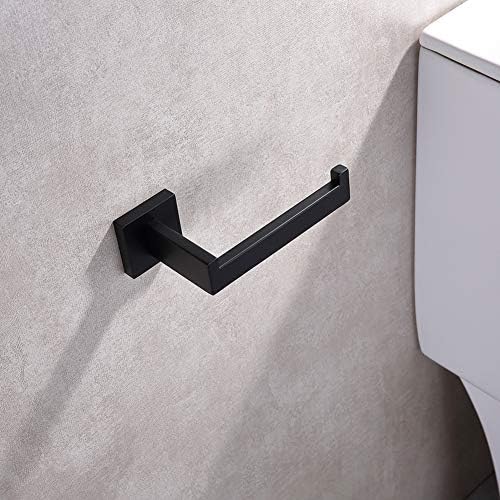 TASTOS Toilet Paper Holder Matte Black Stainless Steel Holding Organizer