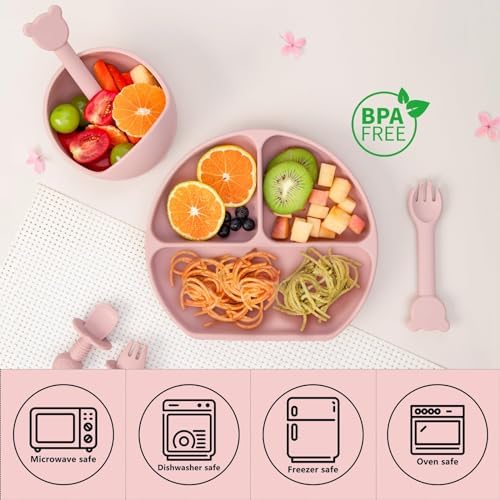 13PCS Silicone Baby Self Feeding Set with Suction Bowl and Plate