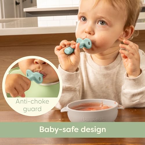 UpwardBaby 3-Pack Silicone Baby Feeding Spoons with Anti-Choke Barrier