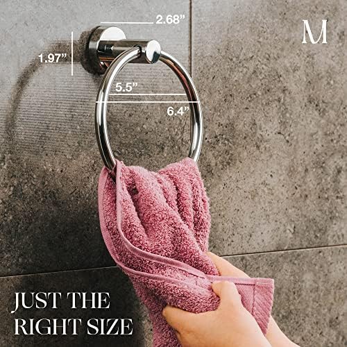 Marmolux ACC Chrome Towel Ring Heavy Duty Hand Towel Holder