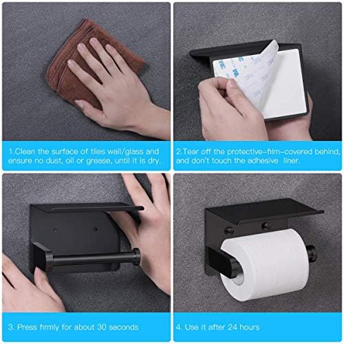 VAEHOLD Stainless Steel Toilet Paper Holder with Phone Shelf