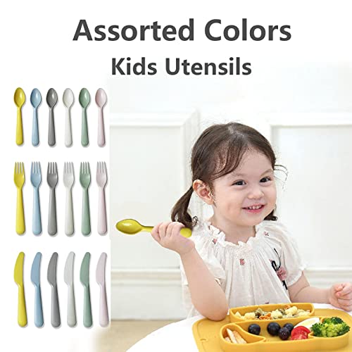 18Pcs Plastic Toddler Utensils Set BPA Free