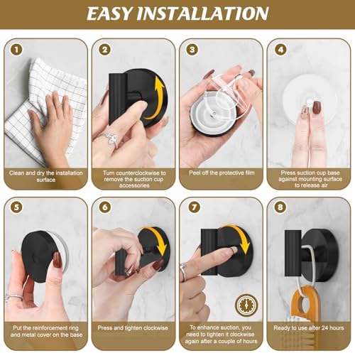 MOTAIPEAK T-Shaped Suction Cup Hook 2-Pack