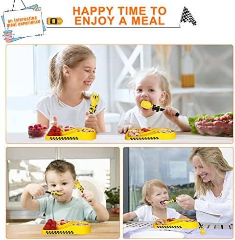 Car-Themed Toddler Spoons Cutlery Set for Kids Ages 1-5