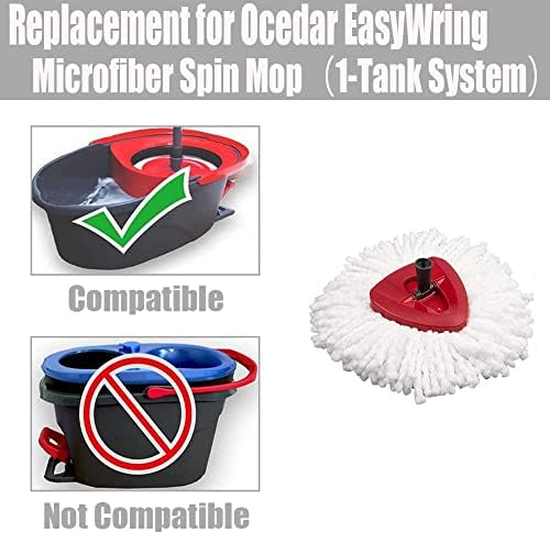 ANREKEYH Spin Mop Replacement Set - 4 Heads 30-58in Handle 1 Base