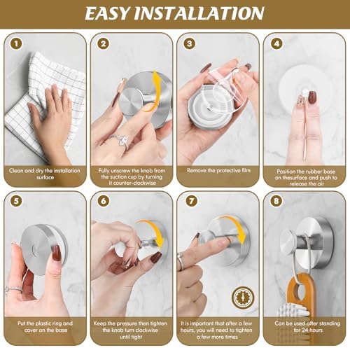 MOTAIPEAK Suction Cup showerHooks SilverReusableBlue HandleHanging TowelsRobes