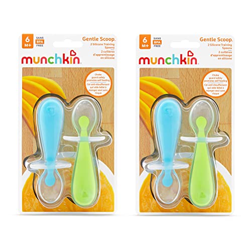 Munchkin Baby Safe Silicone Spoons for Weaning 4-Pack with Choke Guard